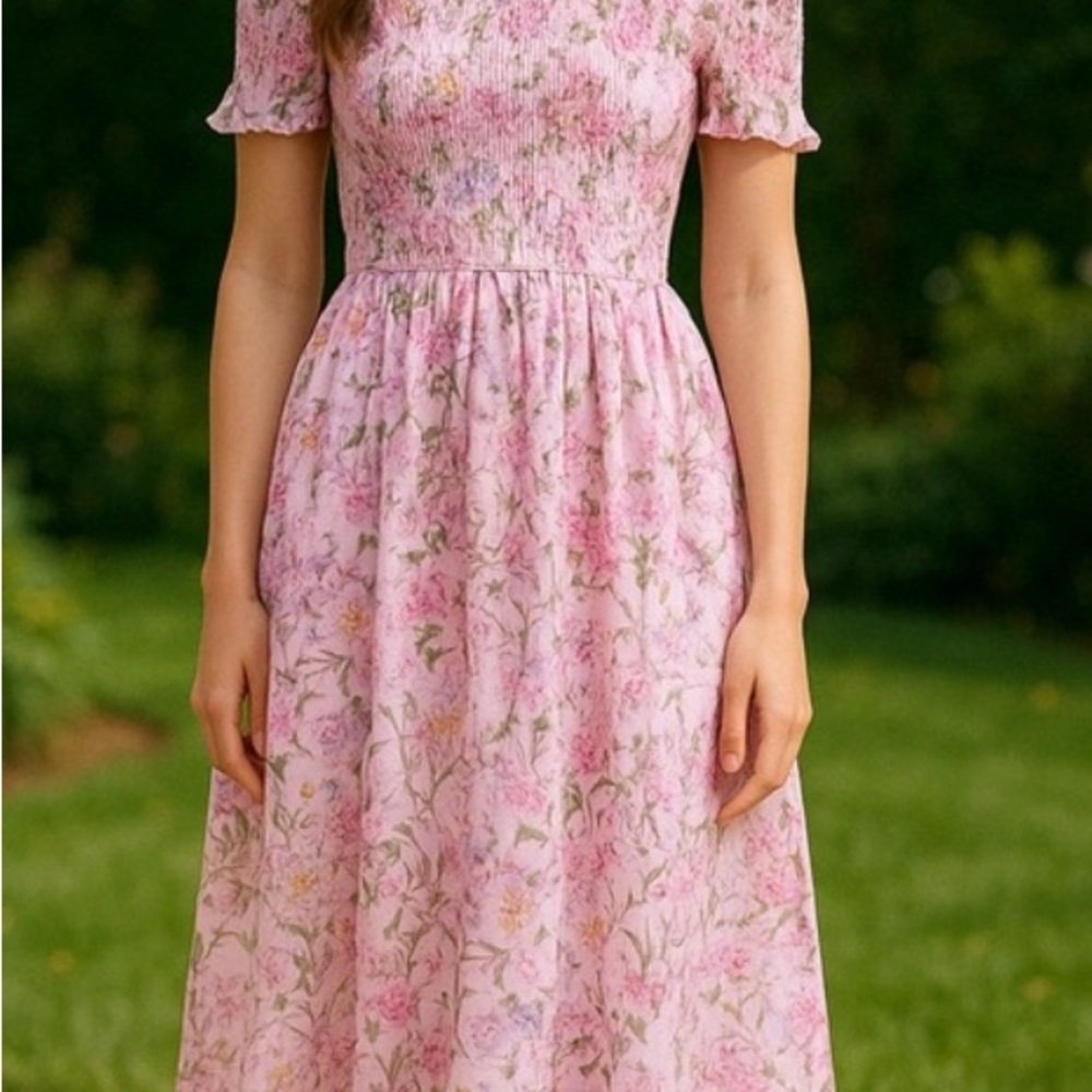 Sam Edelman Pink Floral Midi Dress